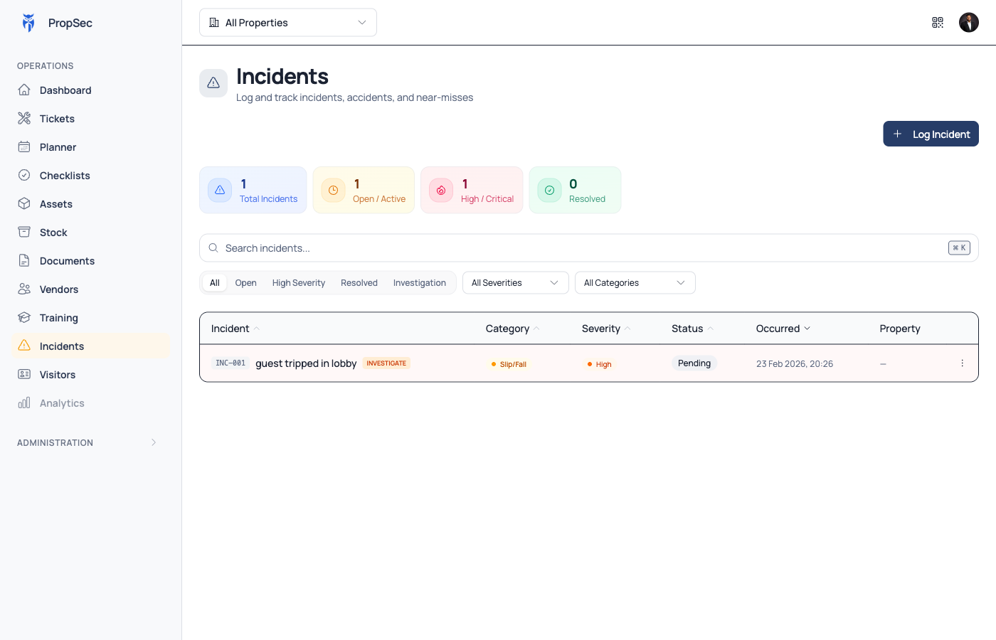 Incidents